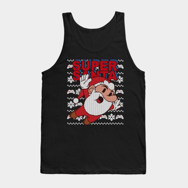 Retro Games Super Santa - knitted ugly Christmas Tank Top by sweetczak